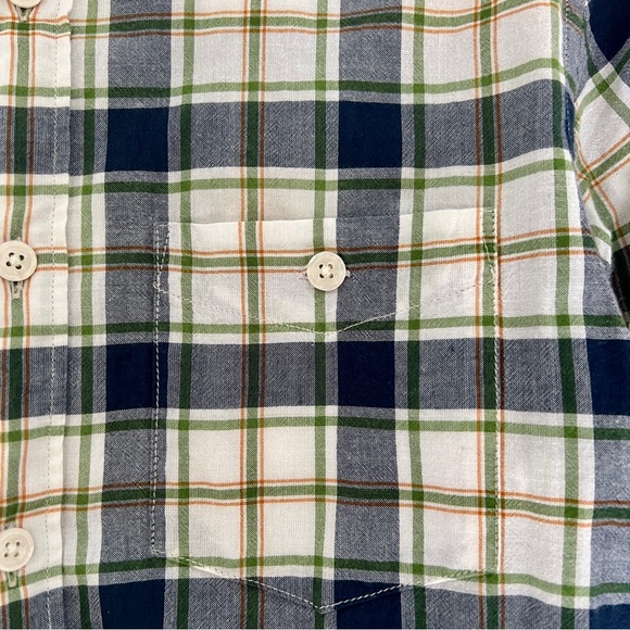 Todd Snyder Madras Blue Green check plaid button down long sleeve shirt. Small - Picture 2 of 4